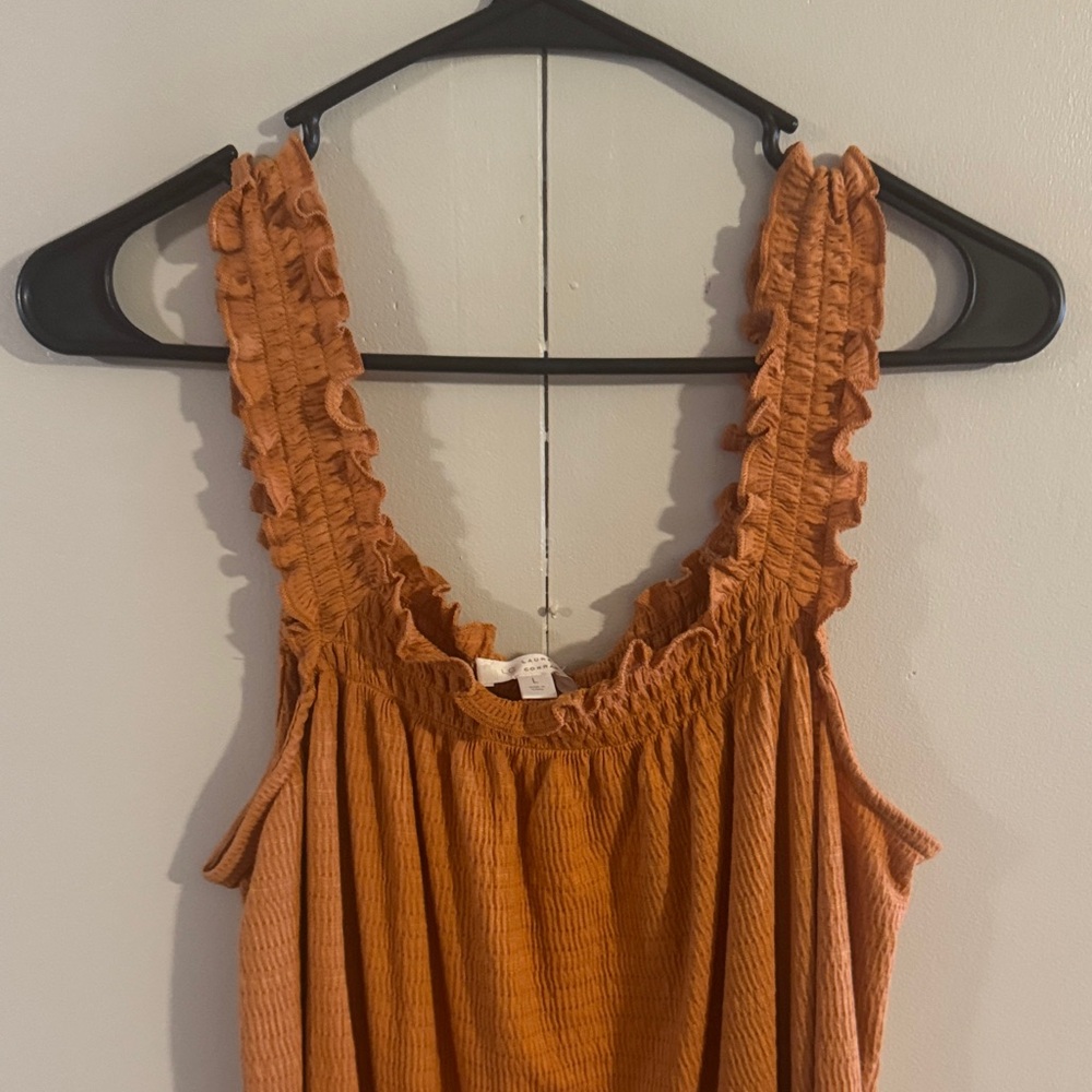 LC Lauren Conrad Ruffled Rust Tank Top - Picture 3 of 4